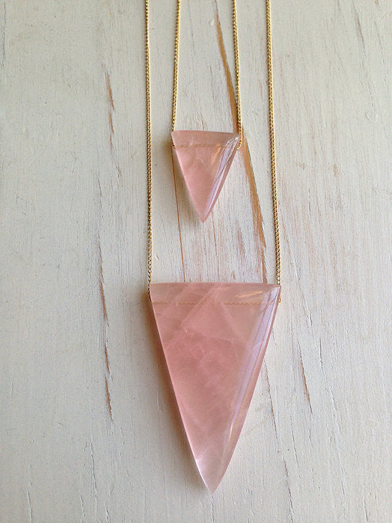 Rose Quartz Geometric Necklace