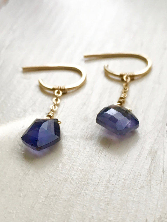 Iolite Tiny Tear Hoop