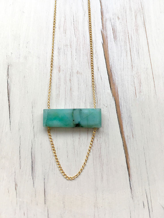 Emerald Bar Necklace