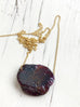 Garnet Raw Slice Necklace