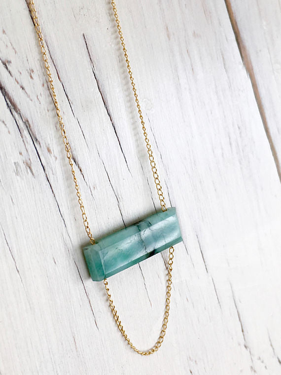 Emerald Bar Necklace