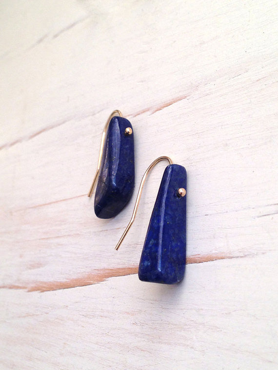 Lapis Slice Earrings
