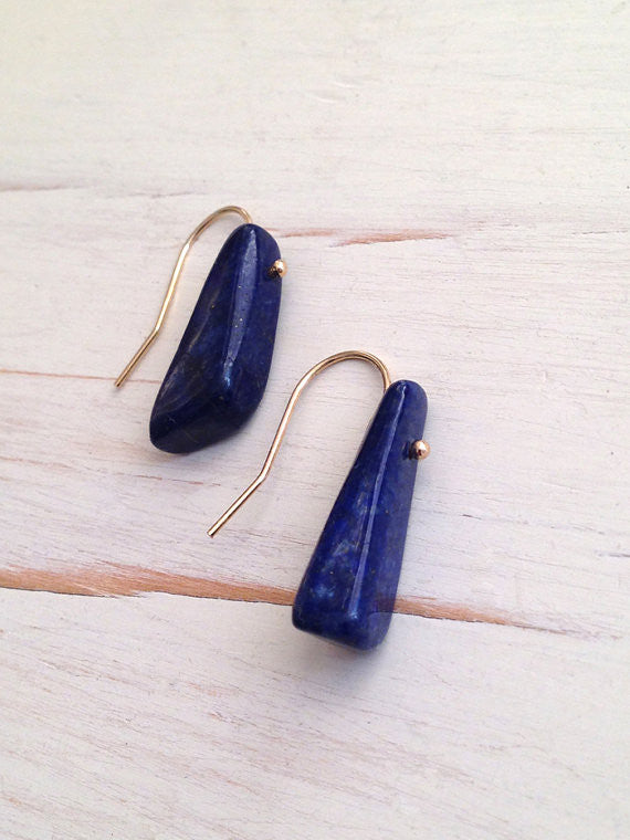 Lapis Slice Earrings