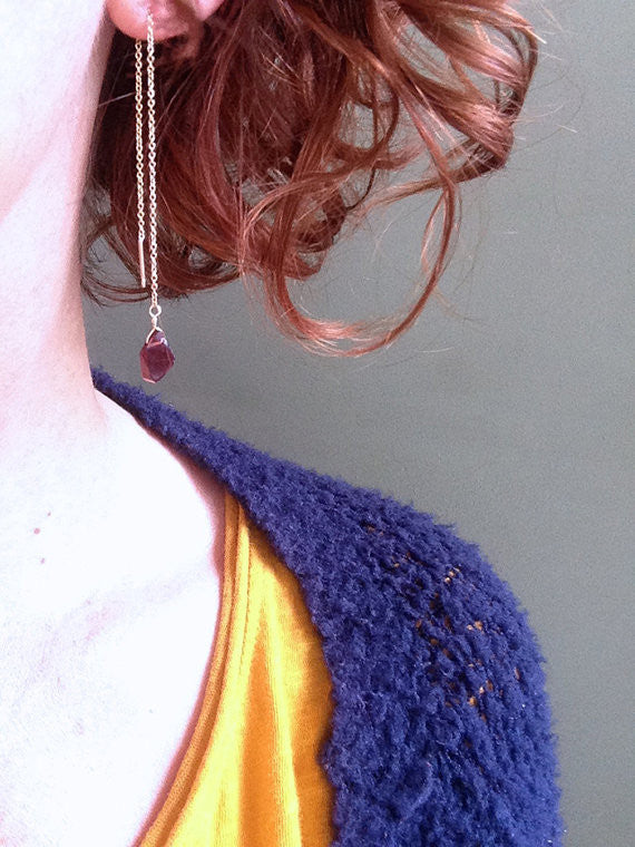 Raw Garnet Earrings