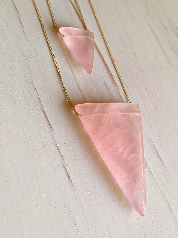 Rose Quartz Geometric Necklace