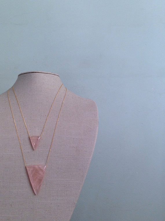 Rose Quartz Geometric Necklace