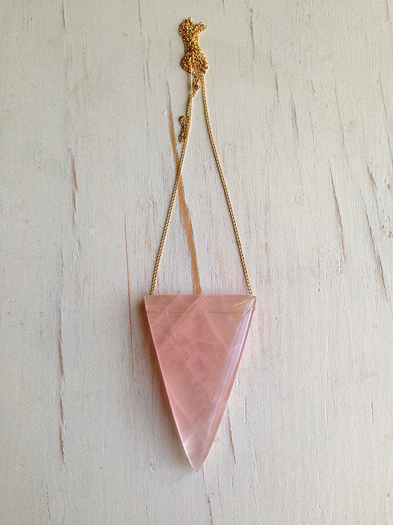Rose Quartz Geometric Necklace