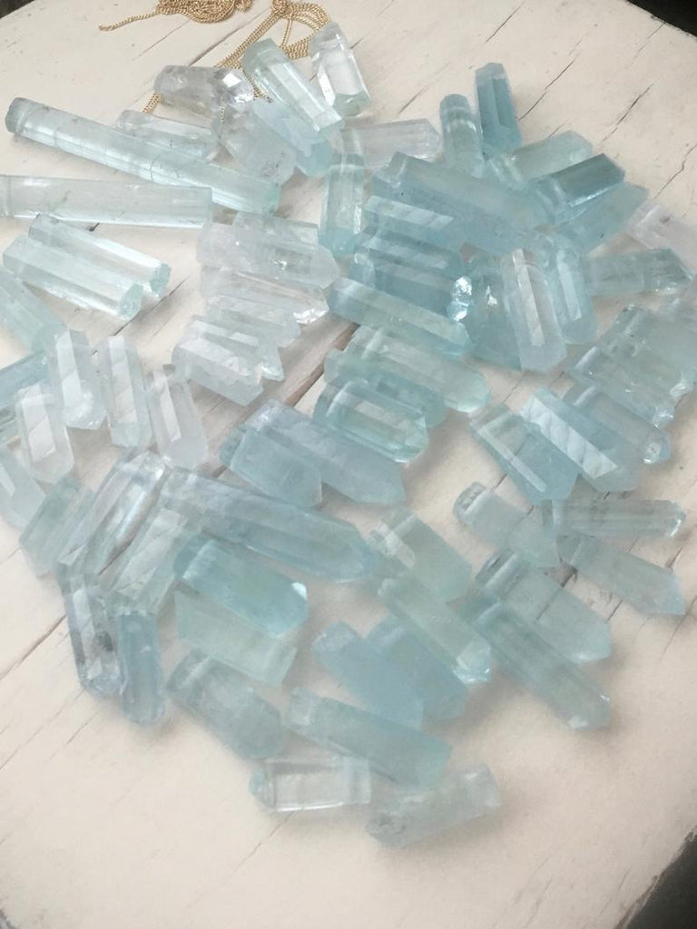 Aquamarine Crystal Pendant Necklace