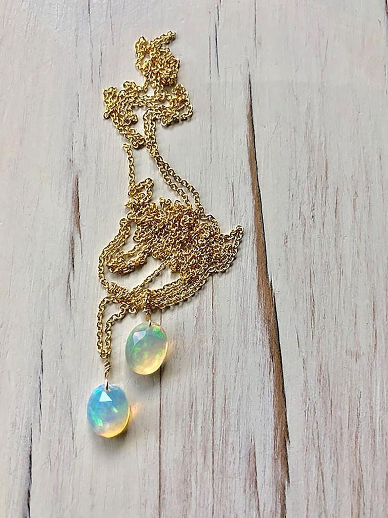 Delicate Welo Opal Necklace