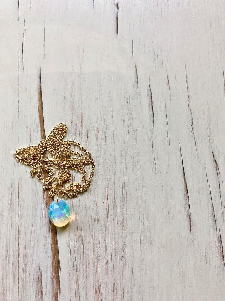 Delicate Welo Opal Necklace