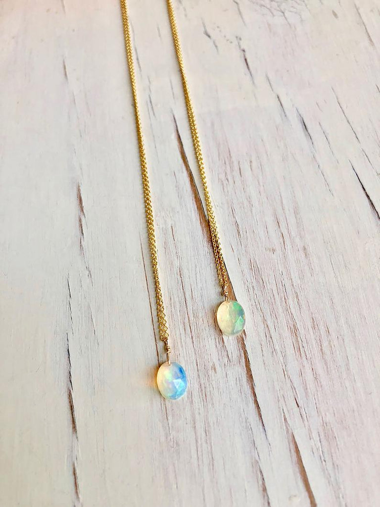 Delicate Welo Opal Necklace