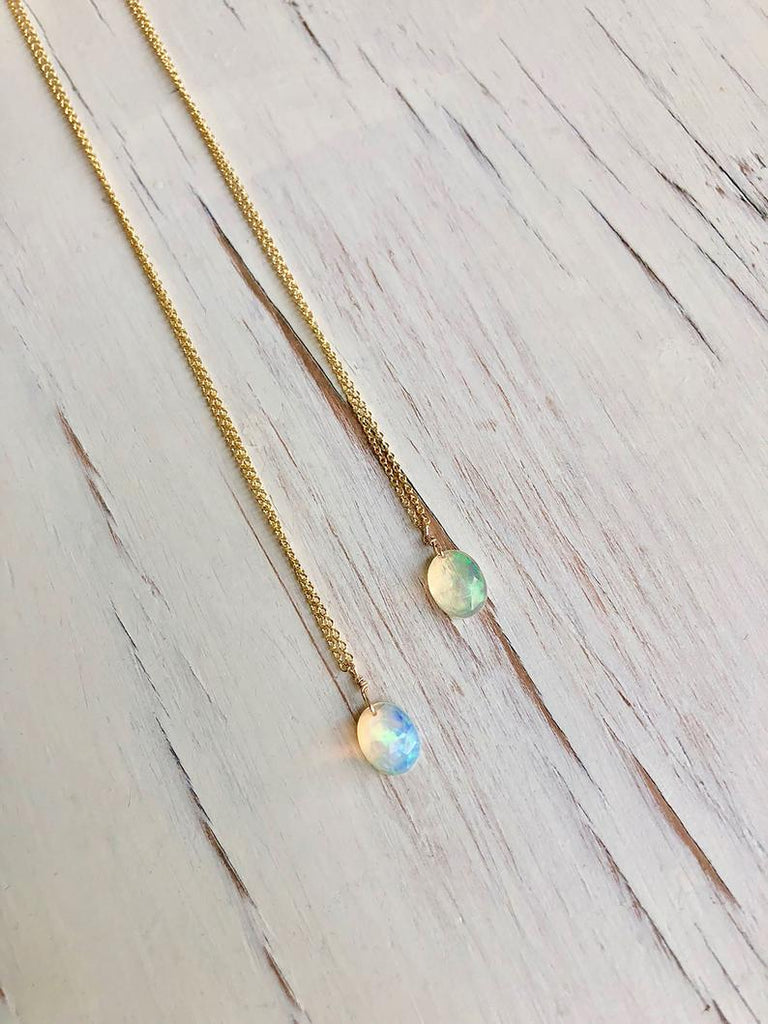 Delicate Welo Opal Necklace