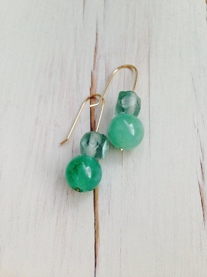 Chrysoprase Gemstone Earrings