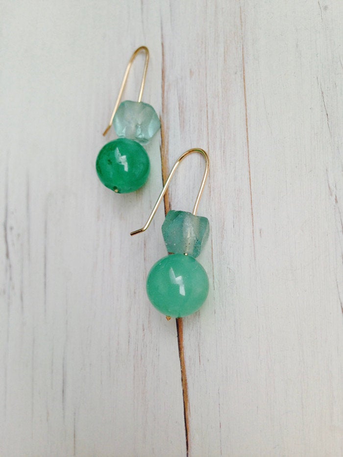 Chrysoprase Gemstone Earrings