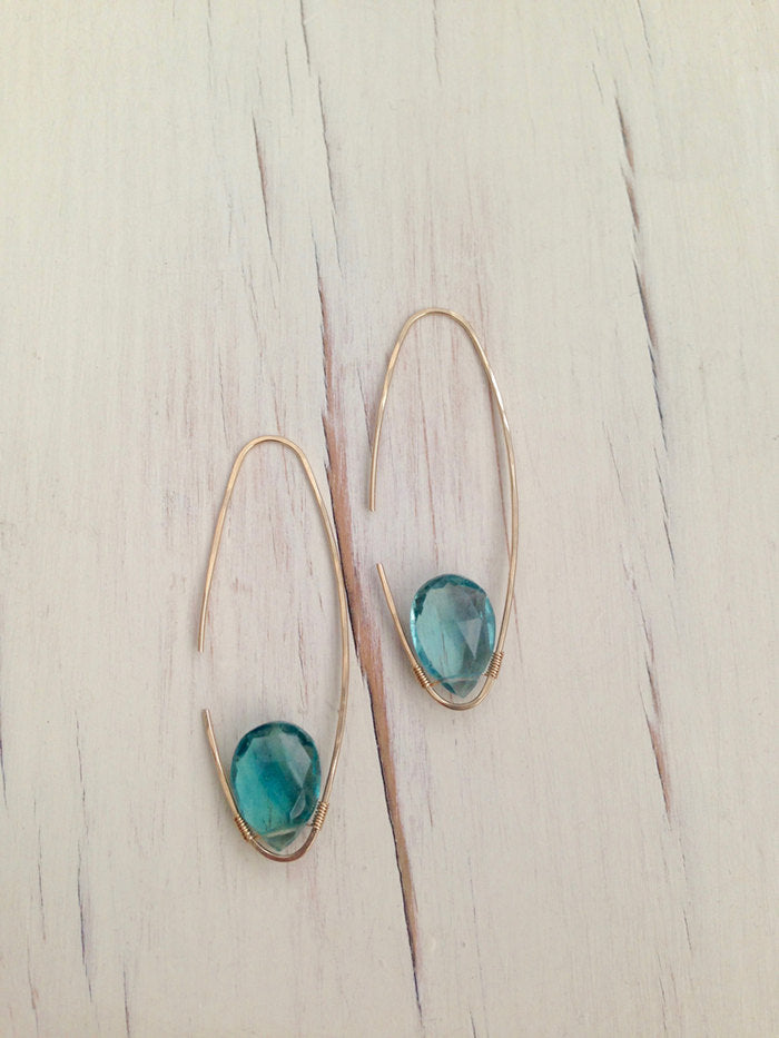 Fluorite Tear Oblong Hoop