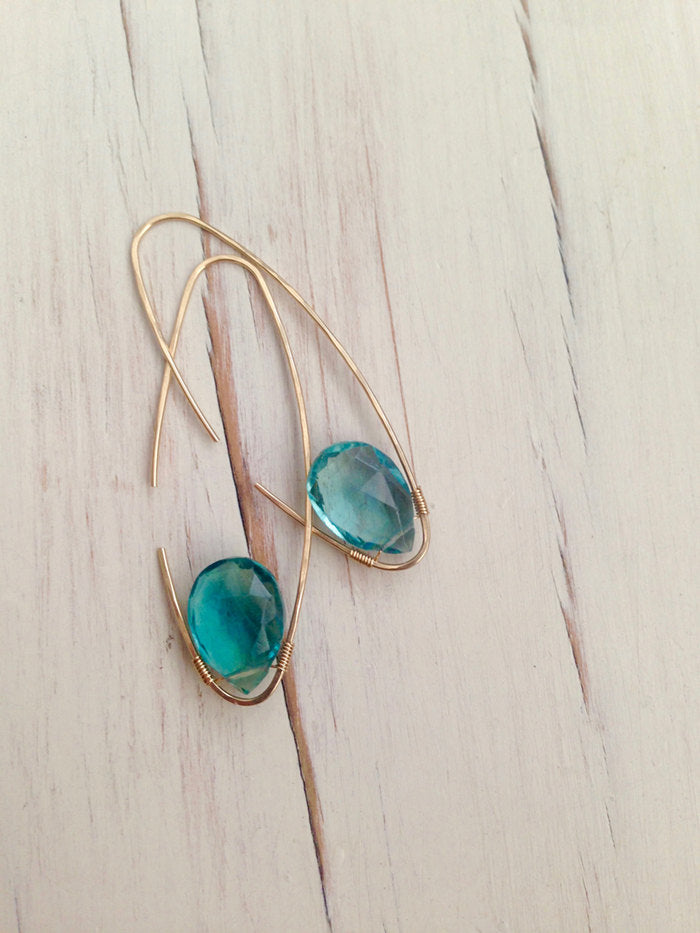 Fluorite Tear Oblong Hoop