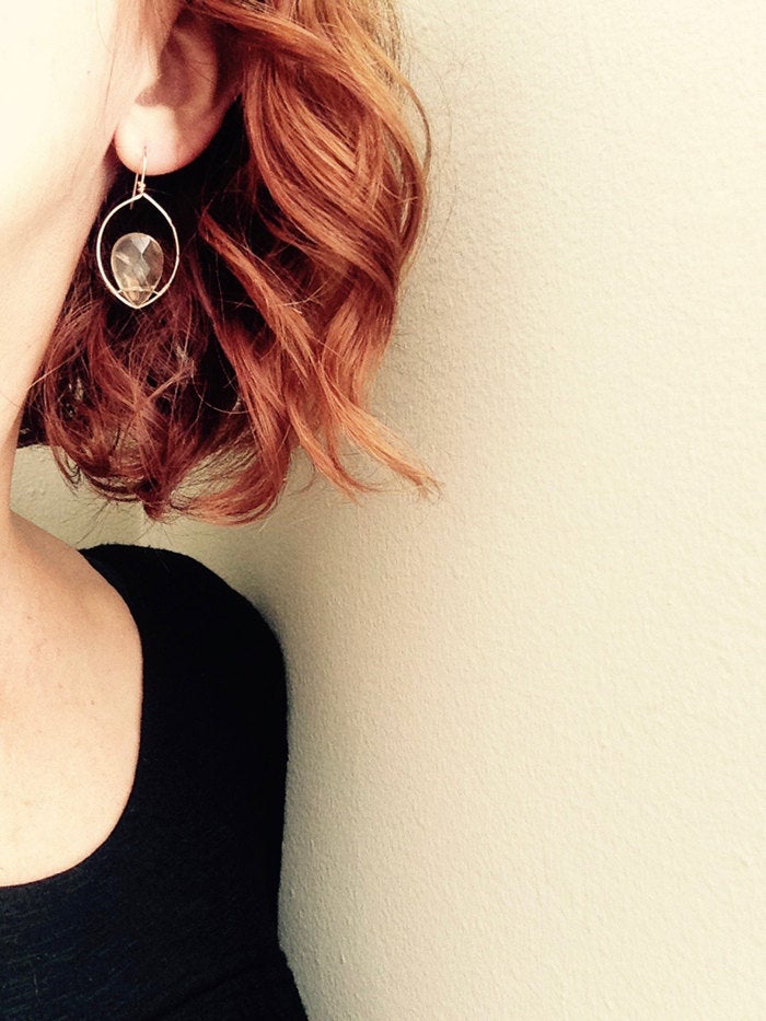 Lemon Quartz Tear Hoop