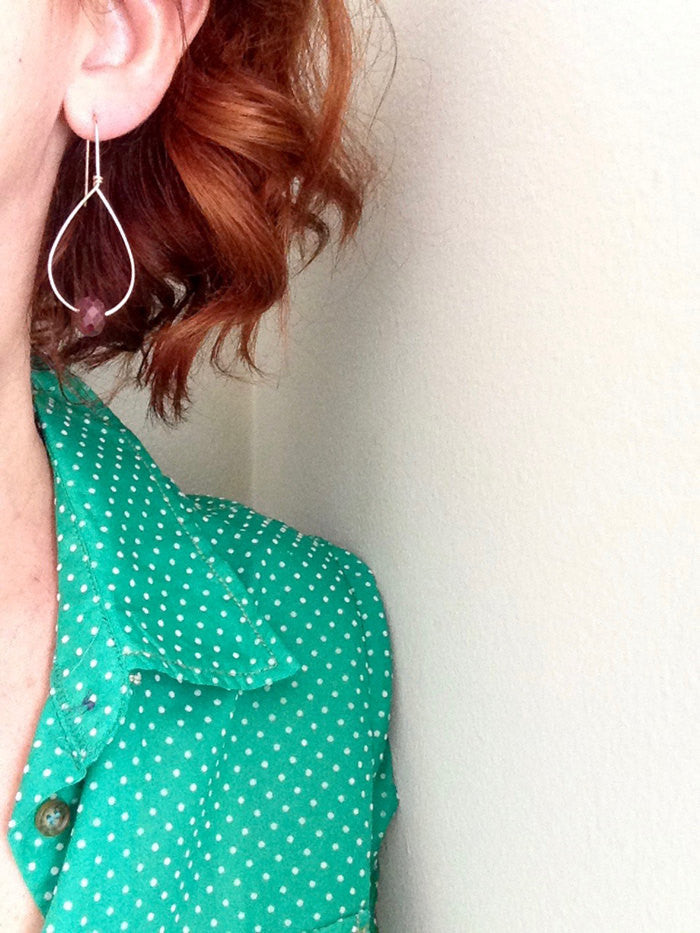 Ruby Faceted Slice Earrings