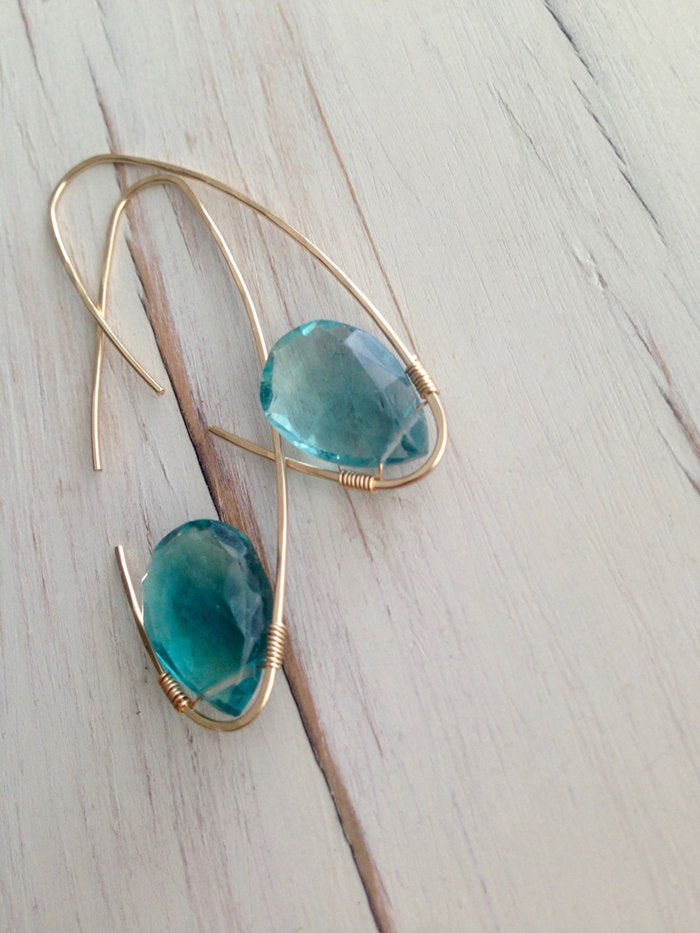 Fluorite Tear Oblong Hoop