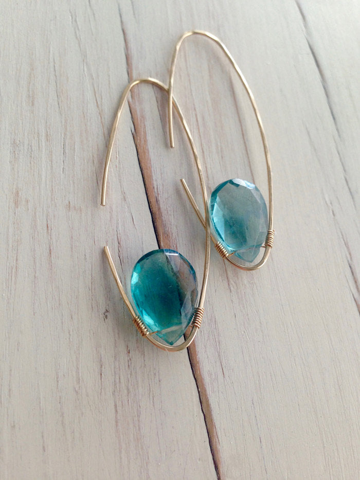 Fluorite Tear Oblong Hoop