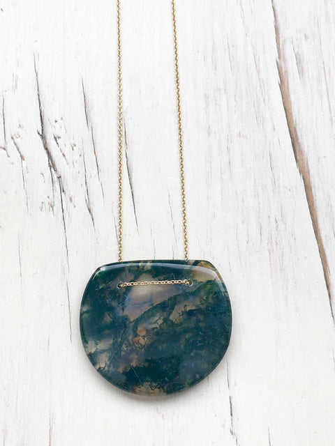 Green Moss Agate Necklace