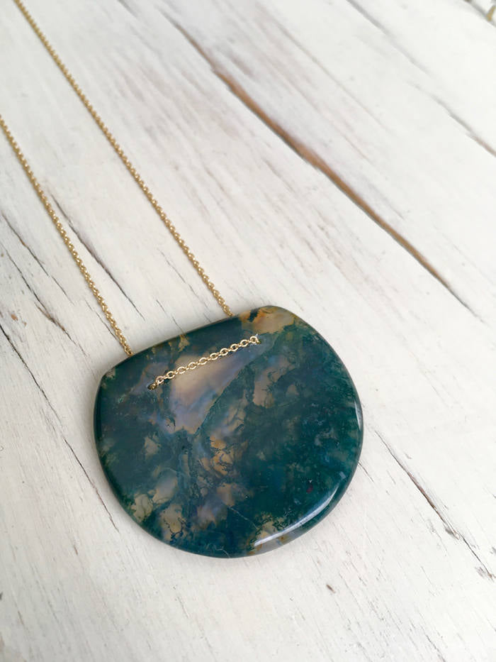 Green Moss Agate Necklace