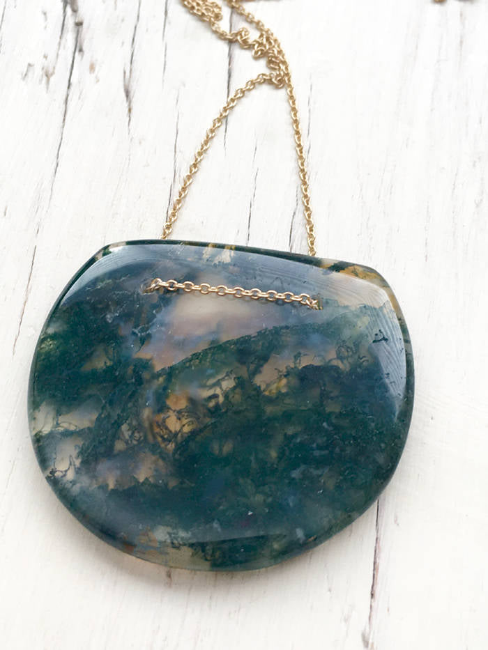 Green Moss Agate Necklace