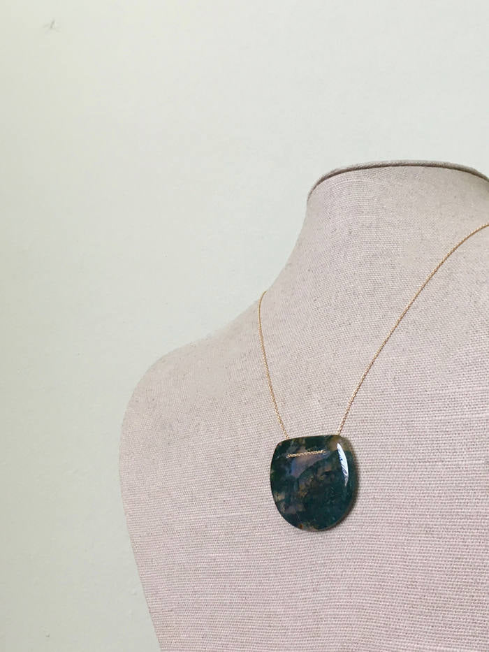 Green Moss Agate Necklace