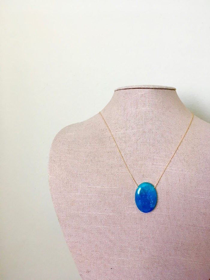Hemimorphite Oval Necklace
