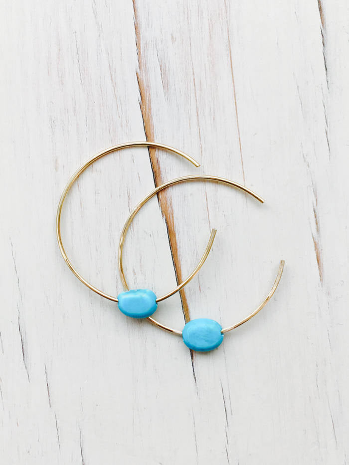 Turquoise Oval Hoops