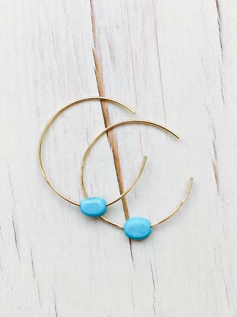 Turquoise Oval Hoops