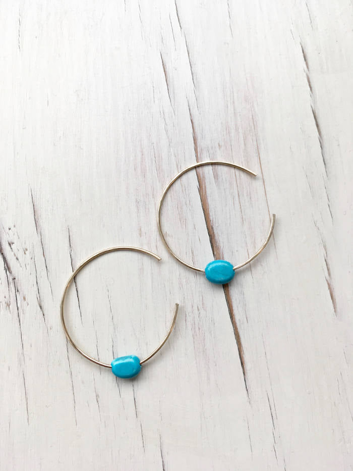 Turquoise Oval Hoops