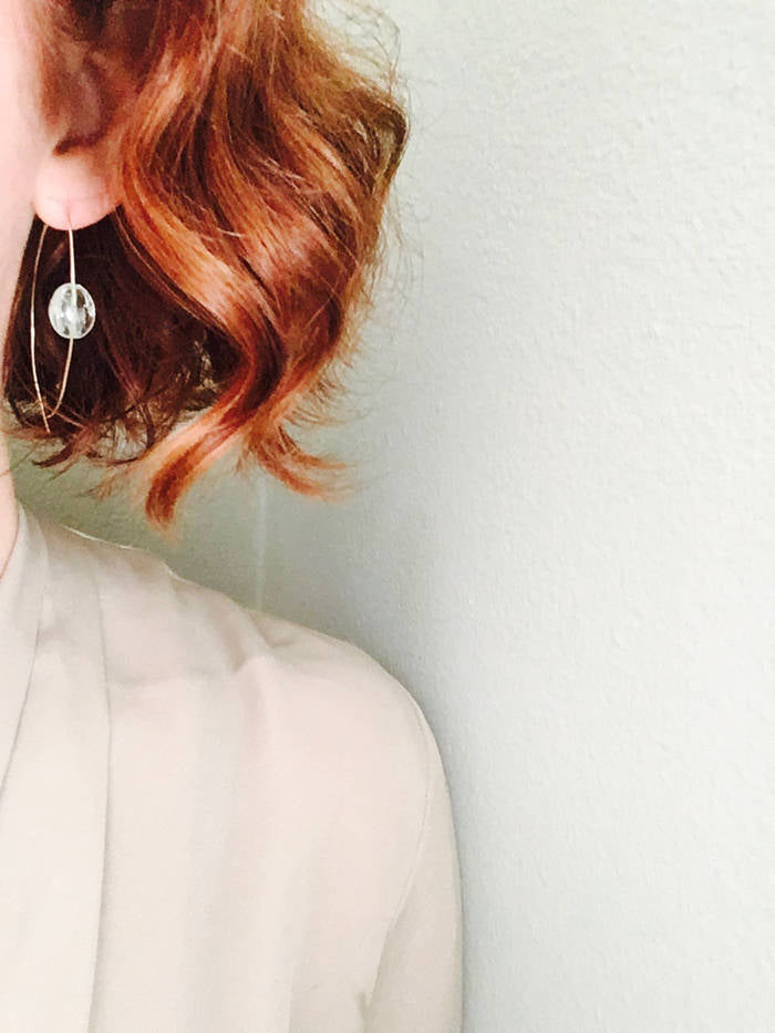 Aquamarine Tear Hoop