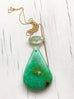 Chrysoprase Prehnite Teardrop Necklace Statement Necklace