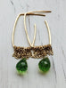 Peridot Teardrop Chain Hoops