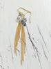 Black Rutilated Quartz Dangle Chain Earrings