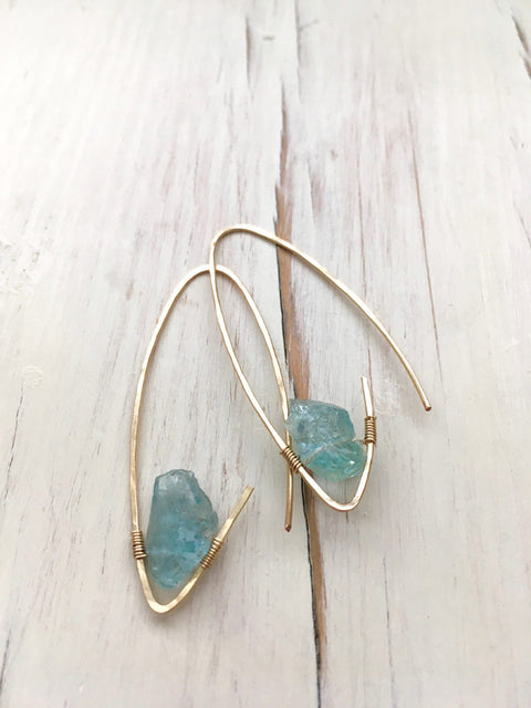 Aquamarine Raw Hoop