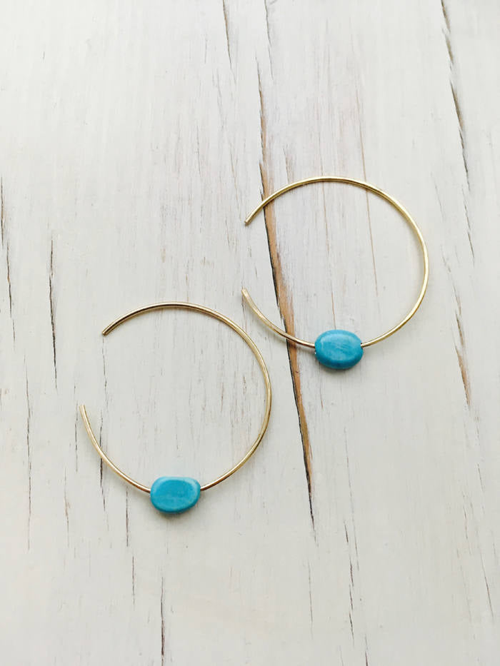 Turquoise Oval Hoops