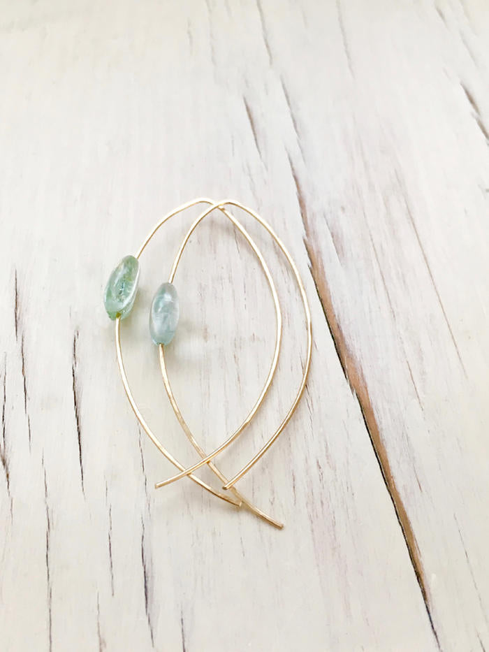 Aquamarine Tear Hoop