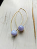 Blue Lace Agate Arc Hoops