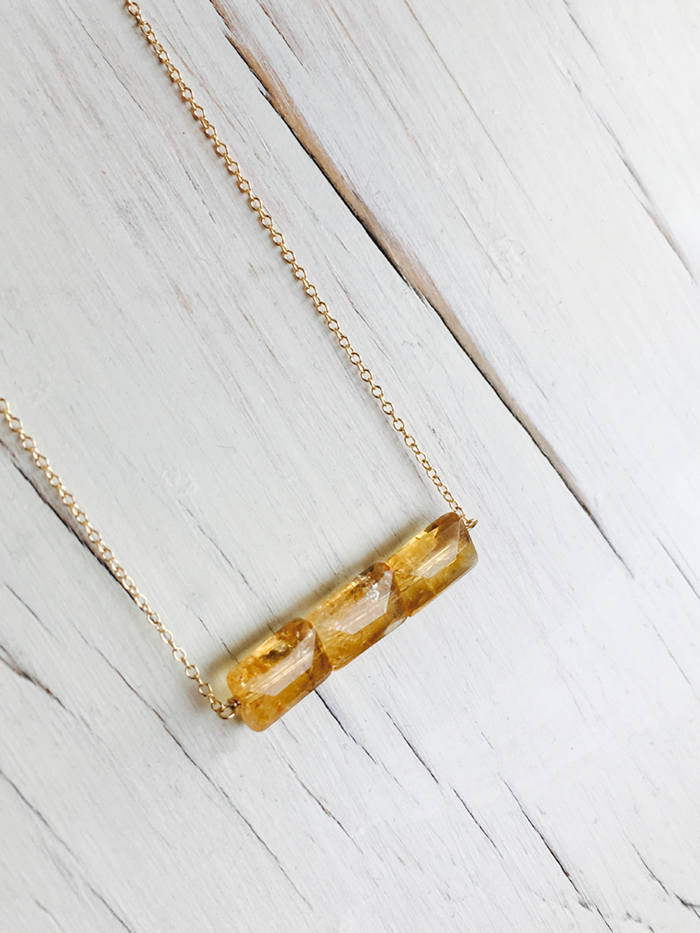 Citrine Bar Necklace