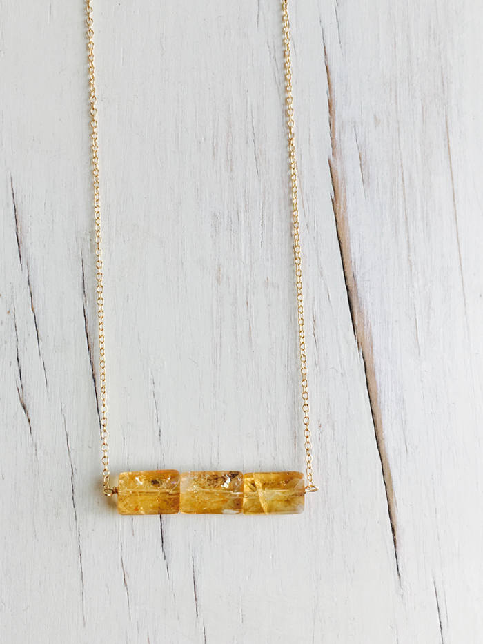 Citrine Bar Necklace
