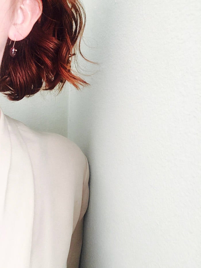 Mozambique Garnet Slice Dangle Earring