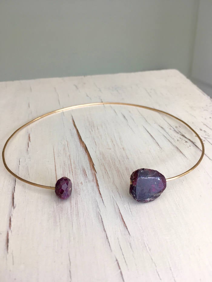 Raw Garnet And Ruby Chocker
