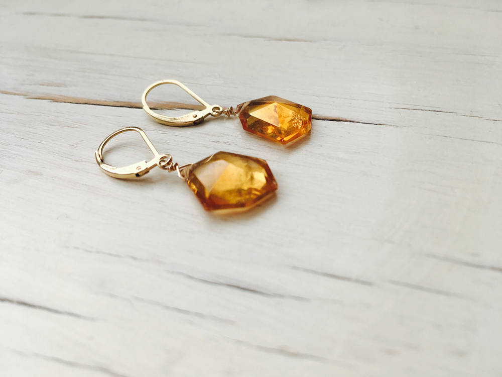 Citrine Free Form Earring