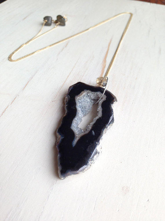 Druzy Agate Geode Necklace