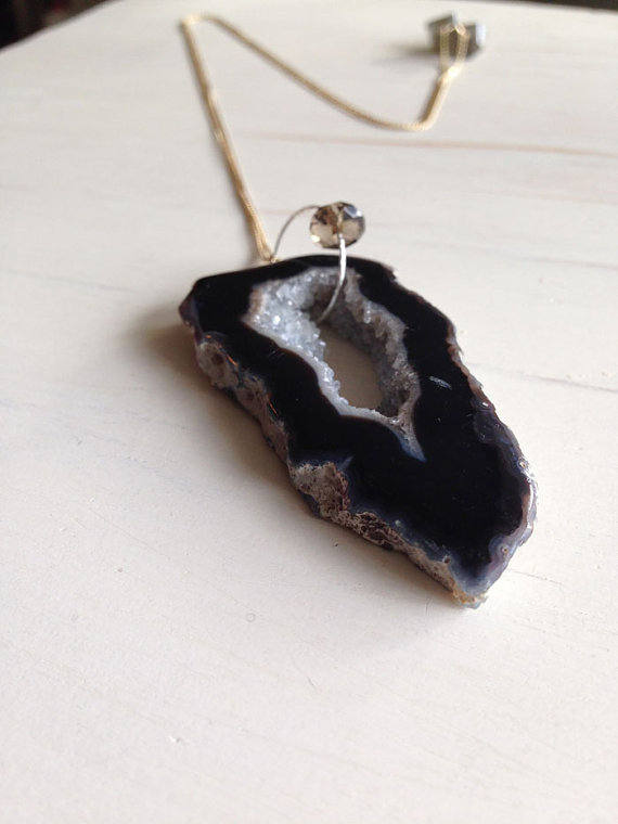 Druzy Agate Geode Necklace
