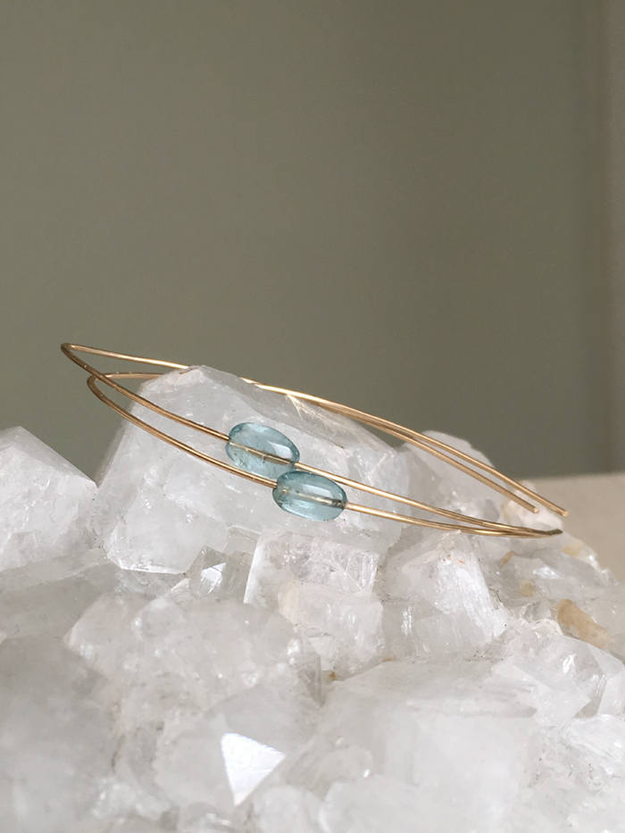 Aquamarine Tear Hoop