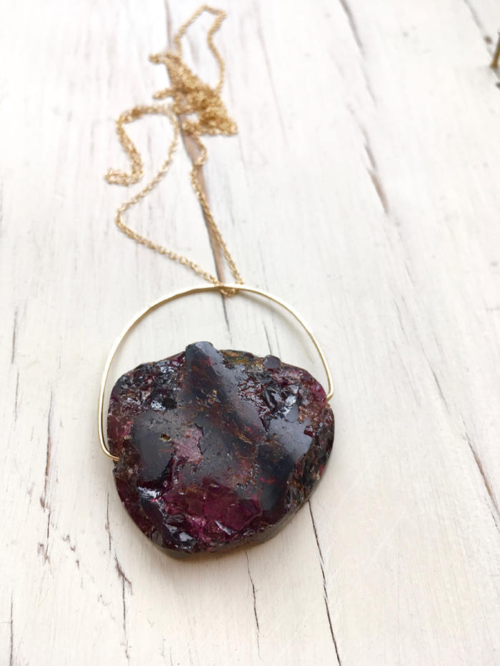 Garnet Raw Pendant Necklace