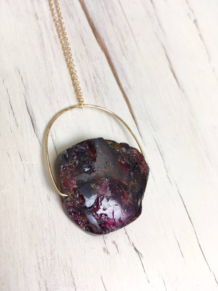 Garnet Raw Pendant Necklace